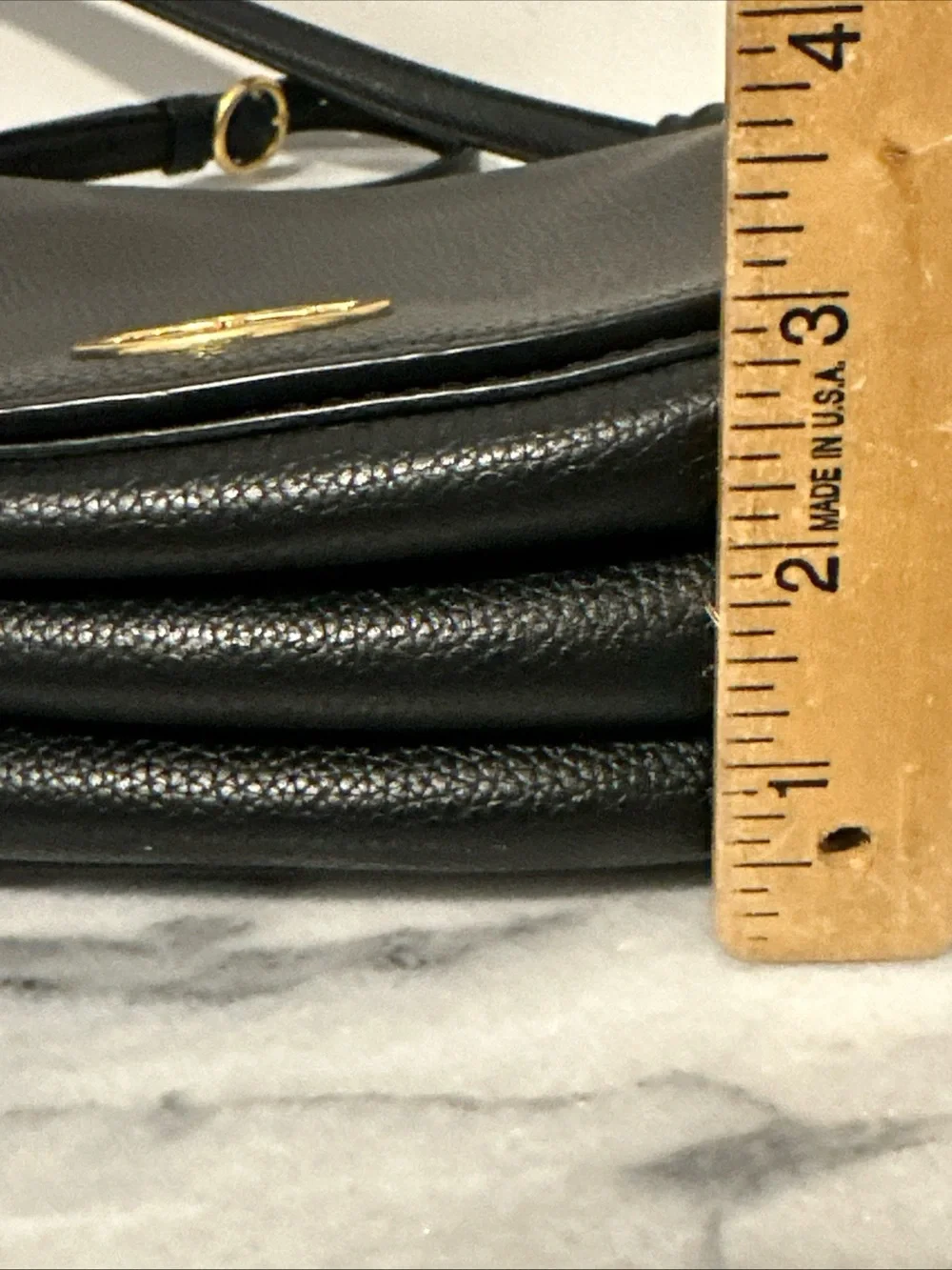 Tory Burch Black Pebbled Leather Crossbody Bag with Gold Logo Accent